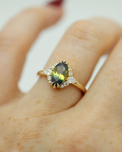 Rhonwen 1.65ct Marquise Parti Sapphire Engagement Ring (Available for Custom)