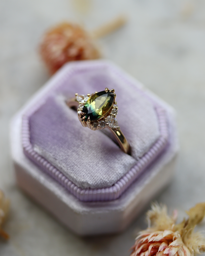 Rhonwen 1.65ct Marquise Parti Sapphire Engagement Ring (Available for Custom)