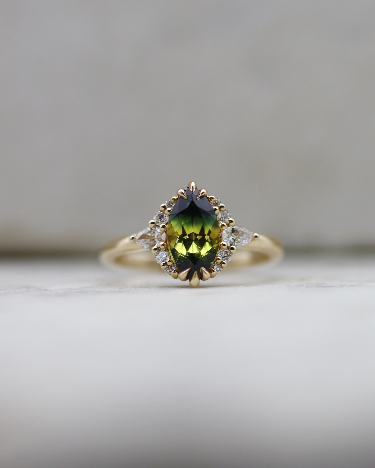Rhonwen 1.65ct Marquise Parti Sapphire Engagement Ring (Available for Custom)