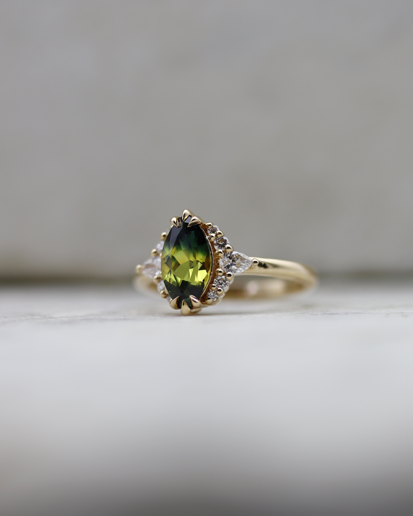 Rhonwen 1.65ct Marquise Parti Sapphire Engagement Ring (Available for Custom)