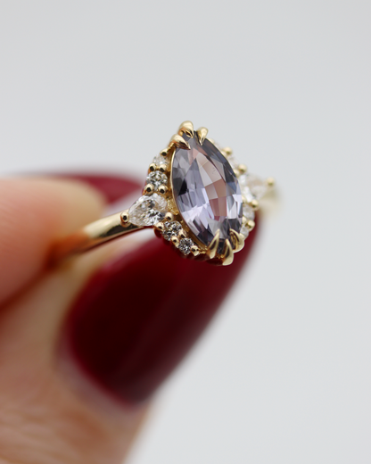 Rhonwen 1.24ct Lavender Marquise Cut Sapphire and Diamond Engagement Ring