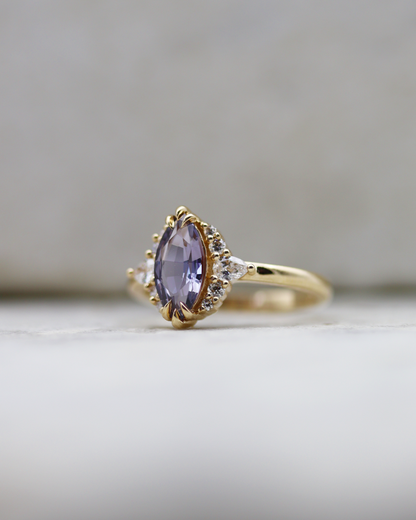 Rhonwen 1.24ct Lavender Marquise Cut Sapphire and Diamond Engagement Ring