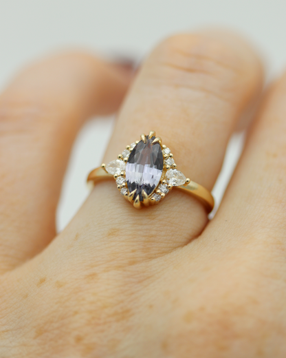 Rhonwen 1.24ct Lavender Marquise Cut Sapphire and Diamond Engagement Ring