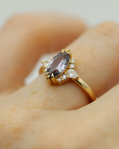 Rhonwen 1.24ct Lavender Marquise Cut Sapphire and Diamond Engagement Ring