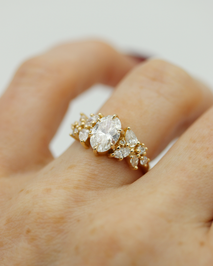 Adair 1.23ct Oval Cut Lab Diamond Wreath Engagement Ring