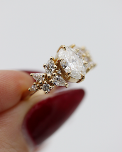 Adair 1.23ct Oval Cut Lab Diamond Wreath Engagement Ring
