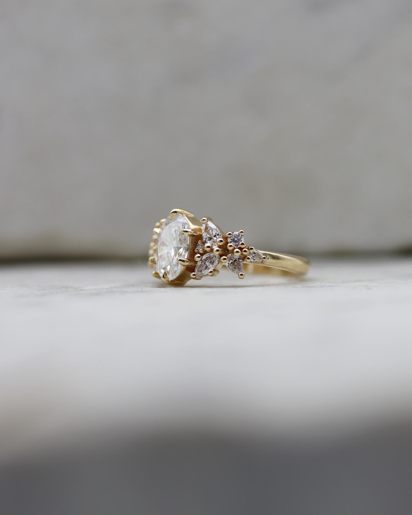 Adair 1.23ct Oval Cut Lab Diamond Wreath Engagement Ring
