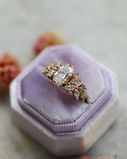Adair 1.23ct Oval Cut Lab Diamond Wreath Engagement Ring
