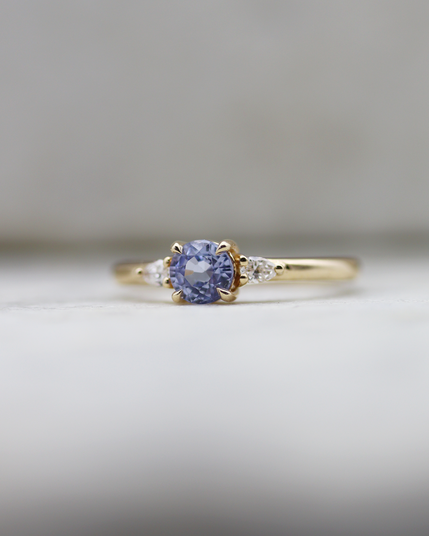 Moira 0.63ct Pale Blue Round Brilliant Cut Sapphire and Diamond Engagement Ring