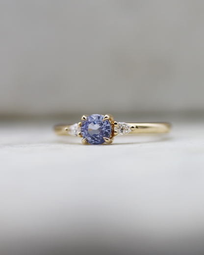 Moira 0.63ct Pale Blue Round Brilliant Cut Sapphire and Diamond Engagement Ring