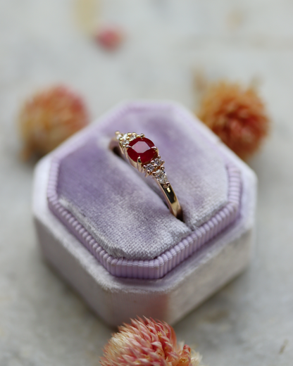 Rory 0.65ct Natural Round Brilliant Cut Ruby Engagement Ring