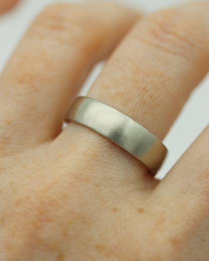 10K White Gold Satin Wedding Band